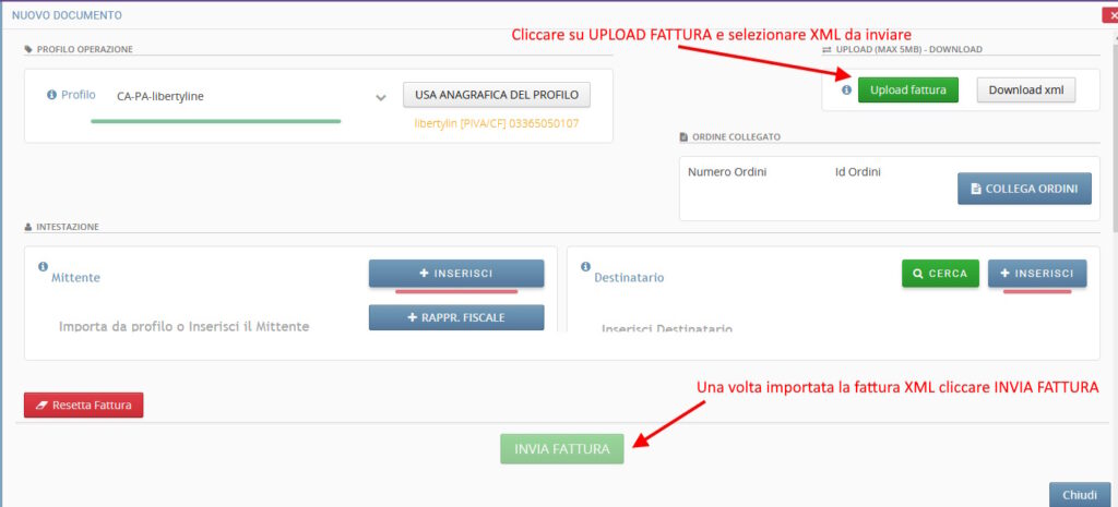 Inviare una fattura a SDI attraverso TRUST se abbiamo ancora LibertCommerce12